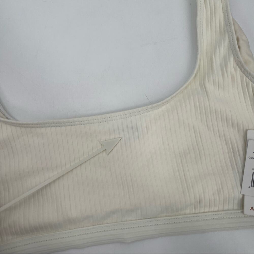 GOOD AMERICAN Bikini Top 2XL Curvy Plus Size Ribbed Scoop Neck Swim Ivory NWT - Picture 8 of 15